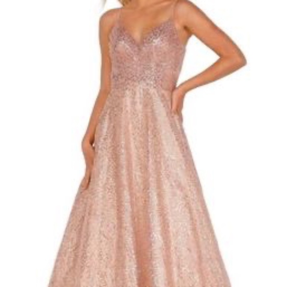 V-Neck Sequin Ball Gown (Terani Couture)